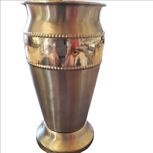 Silver Beaded Ornate Bathroom Cup and Soap Dispenser